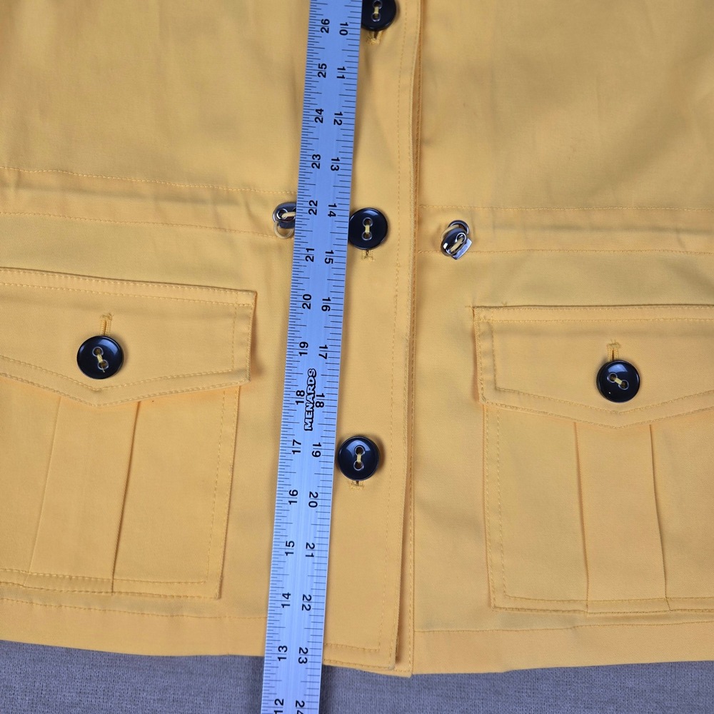 Ruby Rd Womens Yellow Utility Jacket 12 Button Front Drawstring Waist 3/4 Slv - Picture 5 of 9